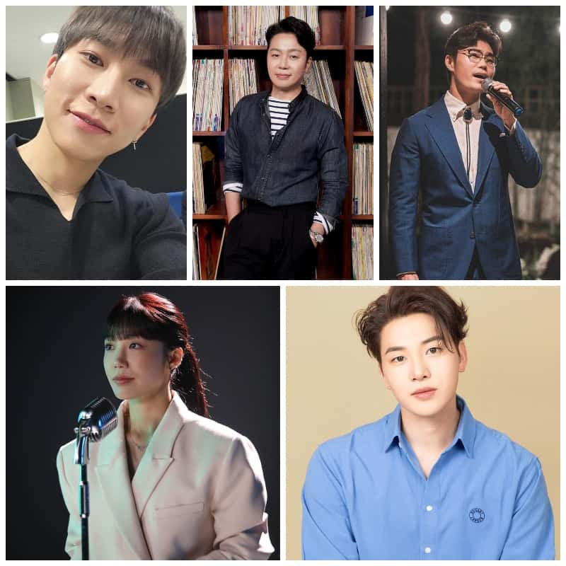 Eunkwang de BTOB, Jungyup, Kim Bum-soo, Eunji d'Apink et Apink de Melomance sont les juges (@btob_silver_light, @jungyup_e, @bsk_world, @artist_eunji, @m_l_i_j_201/Instagram)