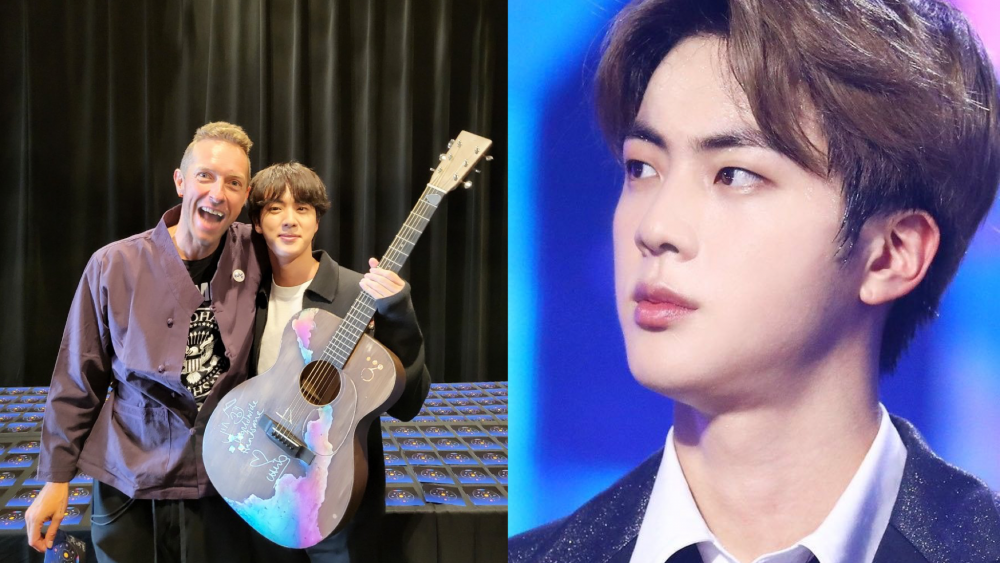 Coldplay's Chris Martin gifts BTS's Jin a guitar that he was playing since  2012 | allkpop