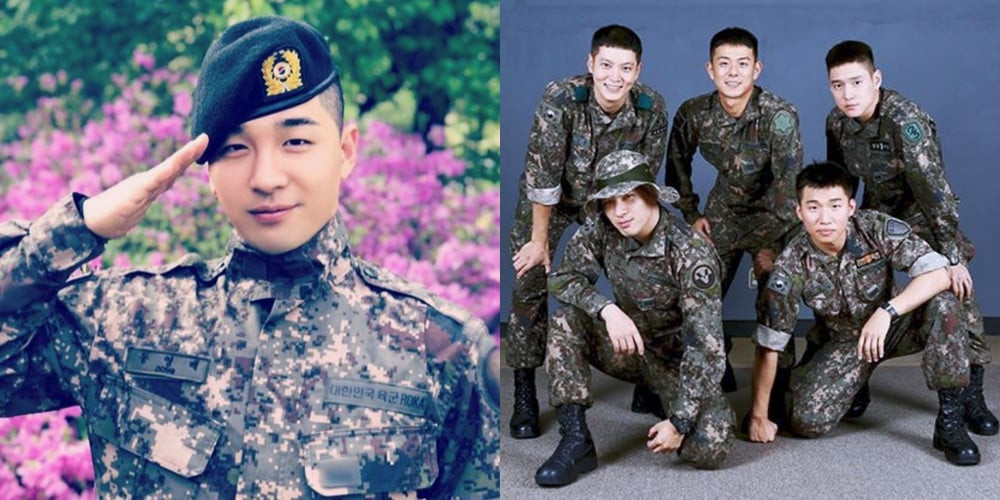 Taeyang posts a fun photo of 'Gun-Bang' ('Military-Bang') with Daesung, Go  Kyung Pyo, Beenzino, & Joo Won | allkpop