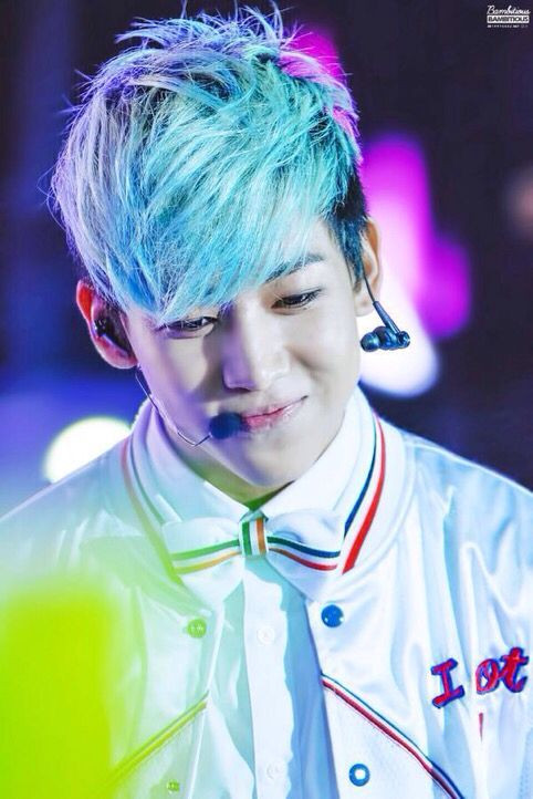 Bam Bam looked so good with his blue hair