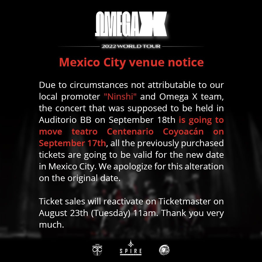 OMEGA X Official on Twitter: "[📢] Mexico City venue notice #OMEGA_X #오메가엑스  #CONNECT #Dont_give_up #AMERICA_WORLDTOUR https://t.co/VKo9X6XAXK" / Twitter